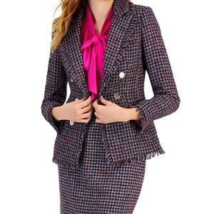 EUC Tahari ASL Fringed Tweed Blazer (Size: 12)